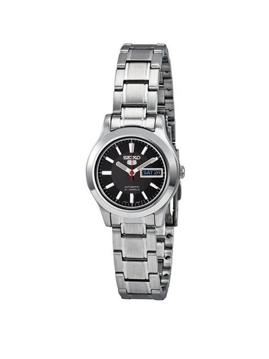 Seiko Accessories - SEIKO 5 AUTOMATIC BLACK DIAL STAINLESS-STEEL LADIES WATCH SYMD95